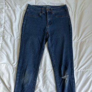 Distressed Blue Skinny Jeans